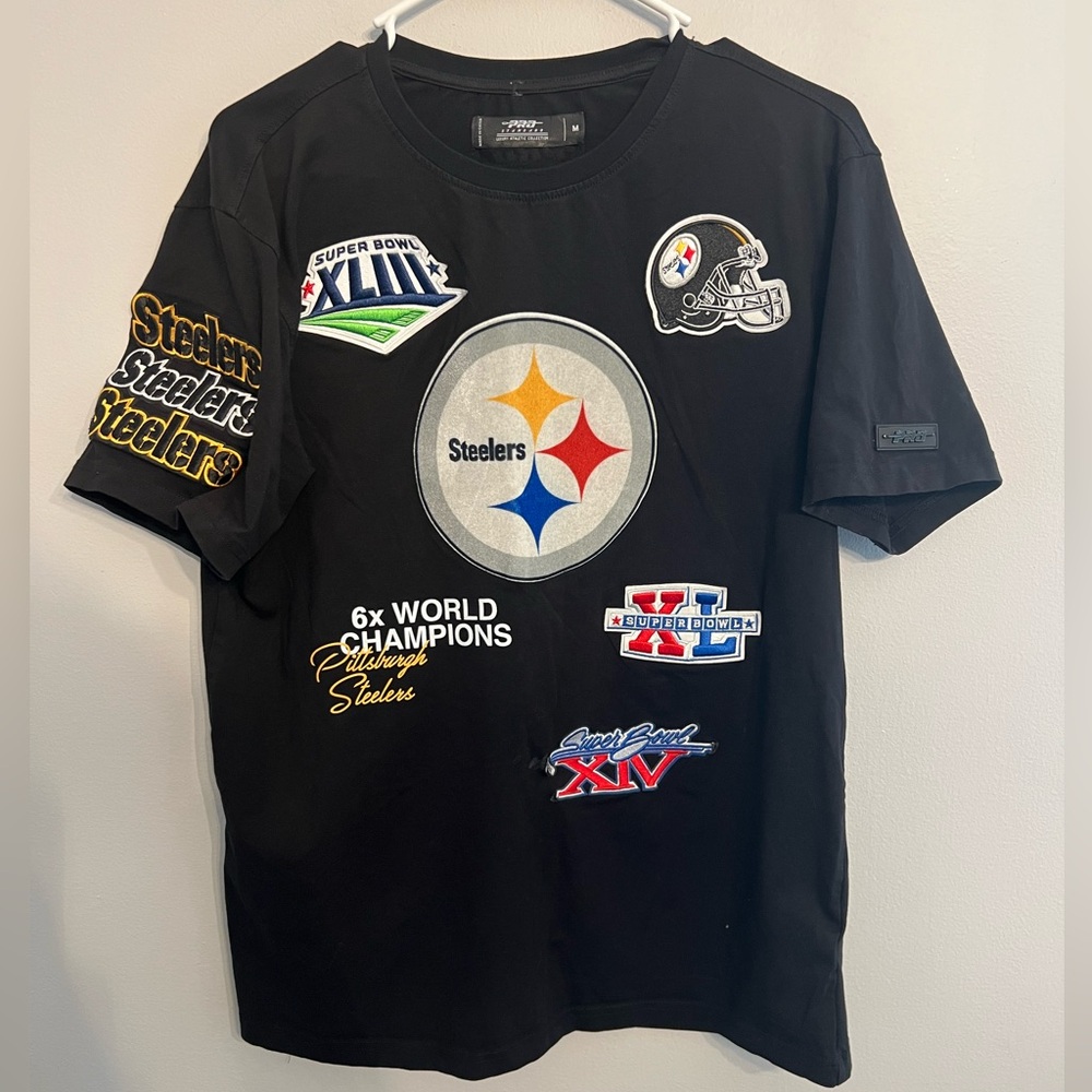 Men's Pro Standard Black Pittsburgh Steelers 6x Super Bowl Champions T-Shirt M‎